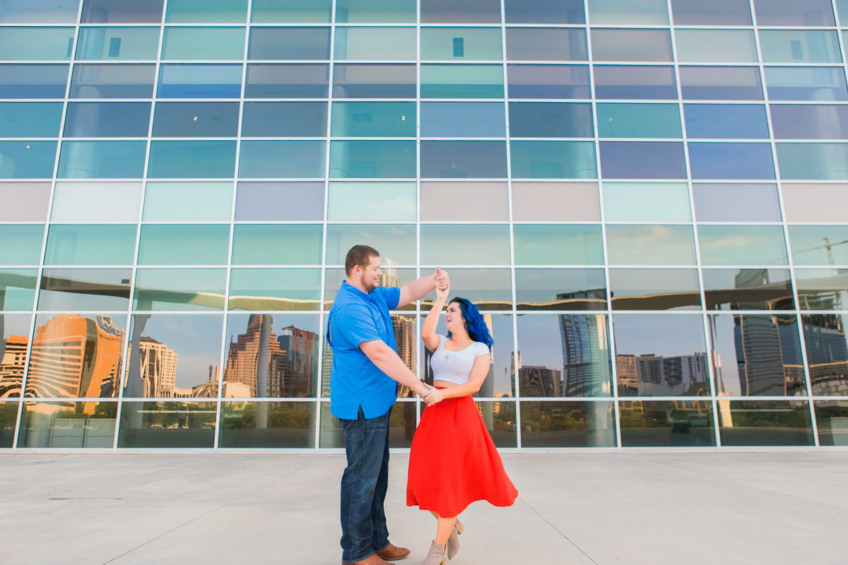 Brooke and Cole's Austin, Texas Engagement Photos at Auditorium