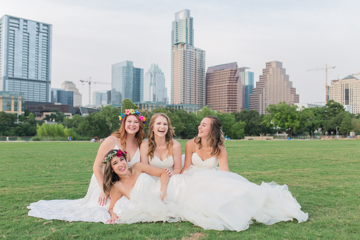 Auditorium Shores Friends in Wedding Dresses Pictures