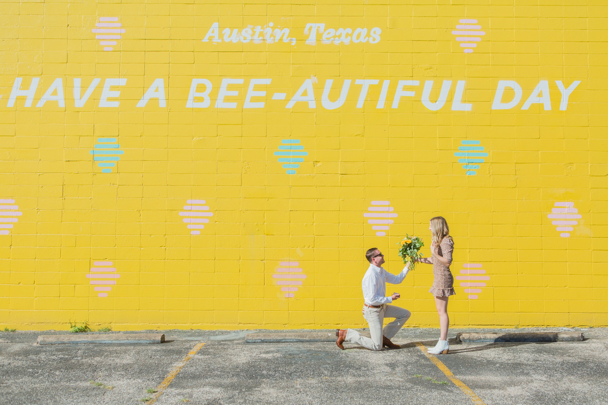 Have a bee-aetiful day yellow wall bumble Austin