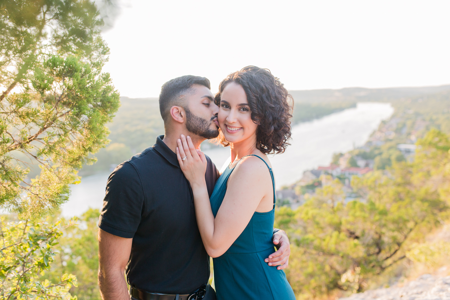 professional hair & makeup engagement photos austin