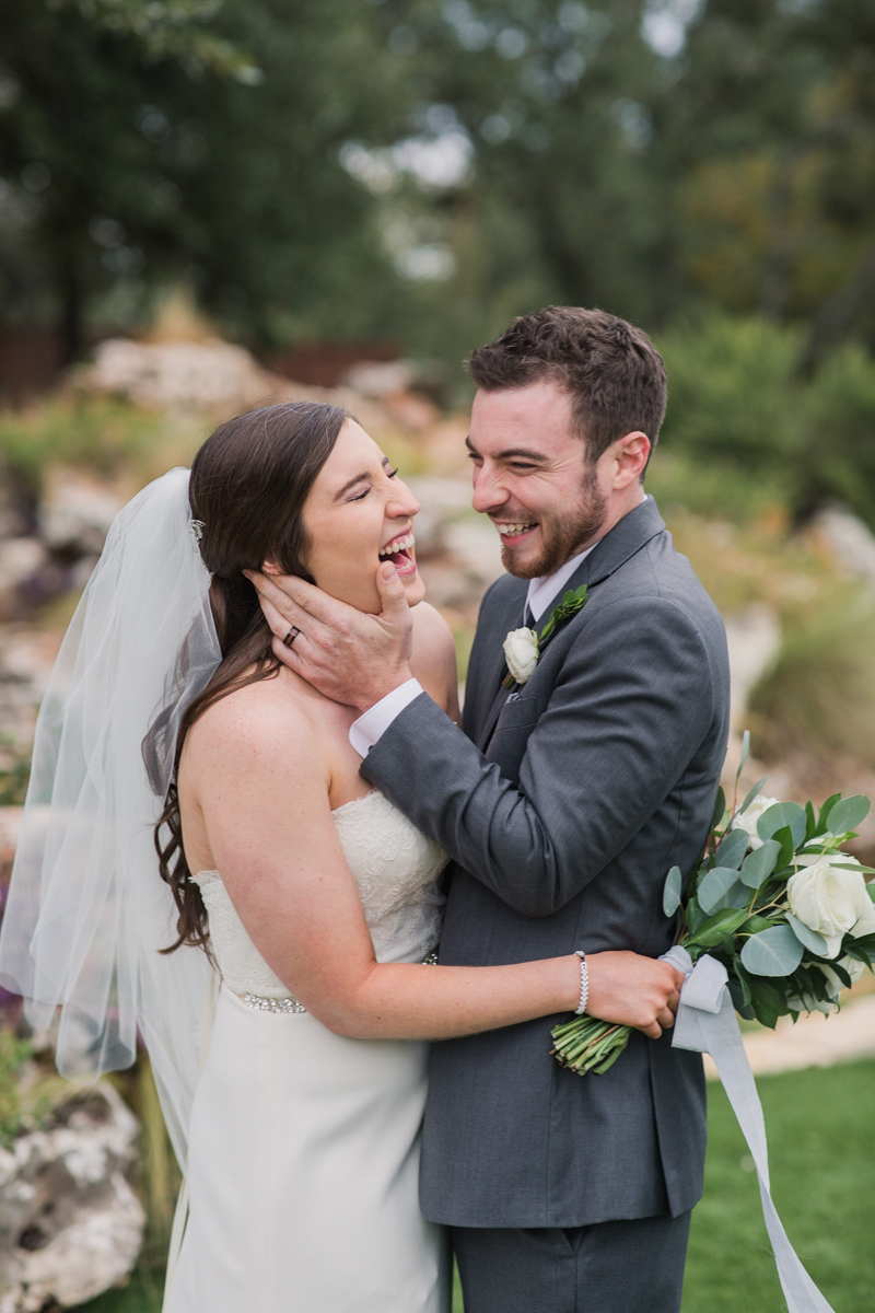 fun bride & groom portrait 