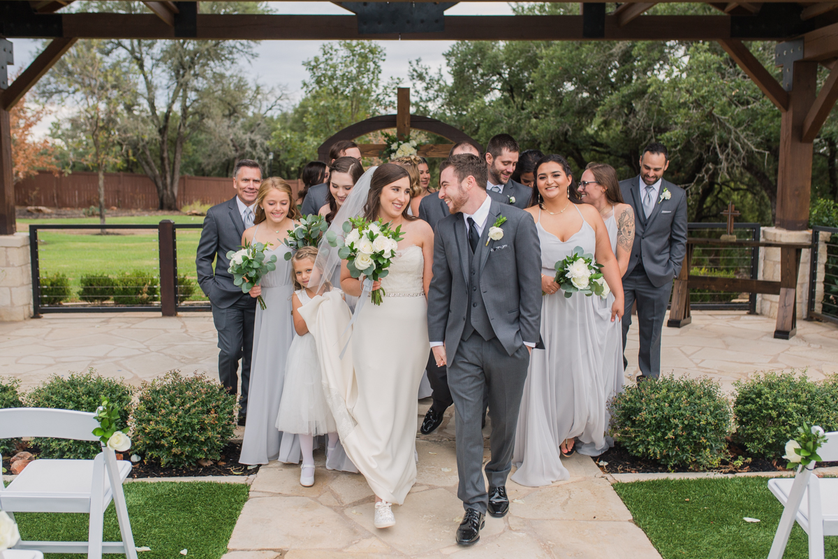 wedding party fun photos after ceremony