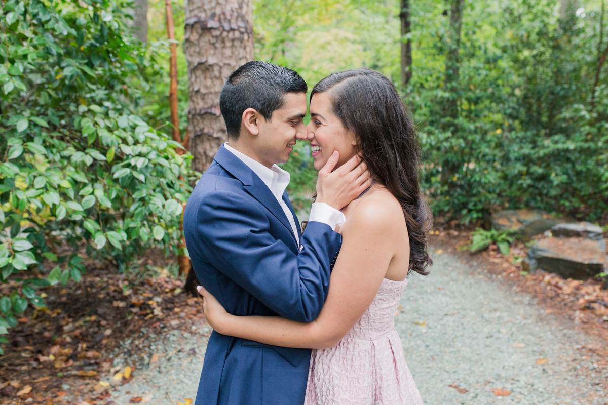 Duke Gardens Engagement Photos Durham North Carolina forest