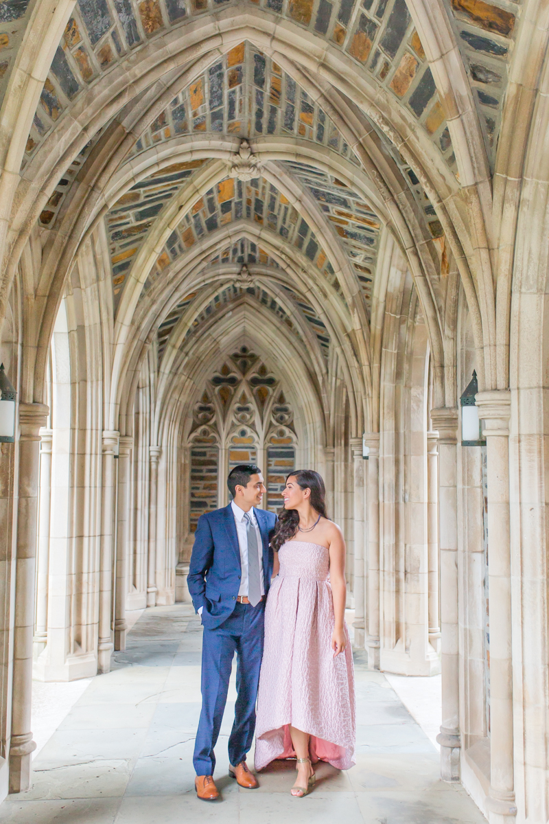 duke university chapel engagement photos