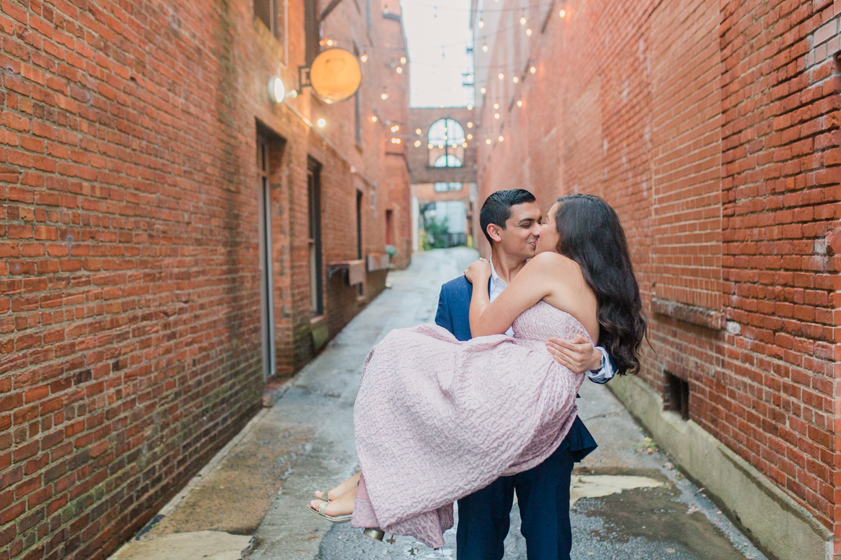 brightleaf square engagement pictures durham north carolina 