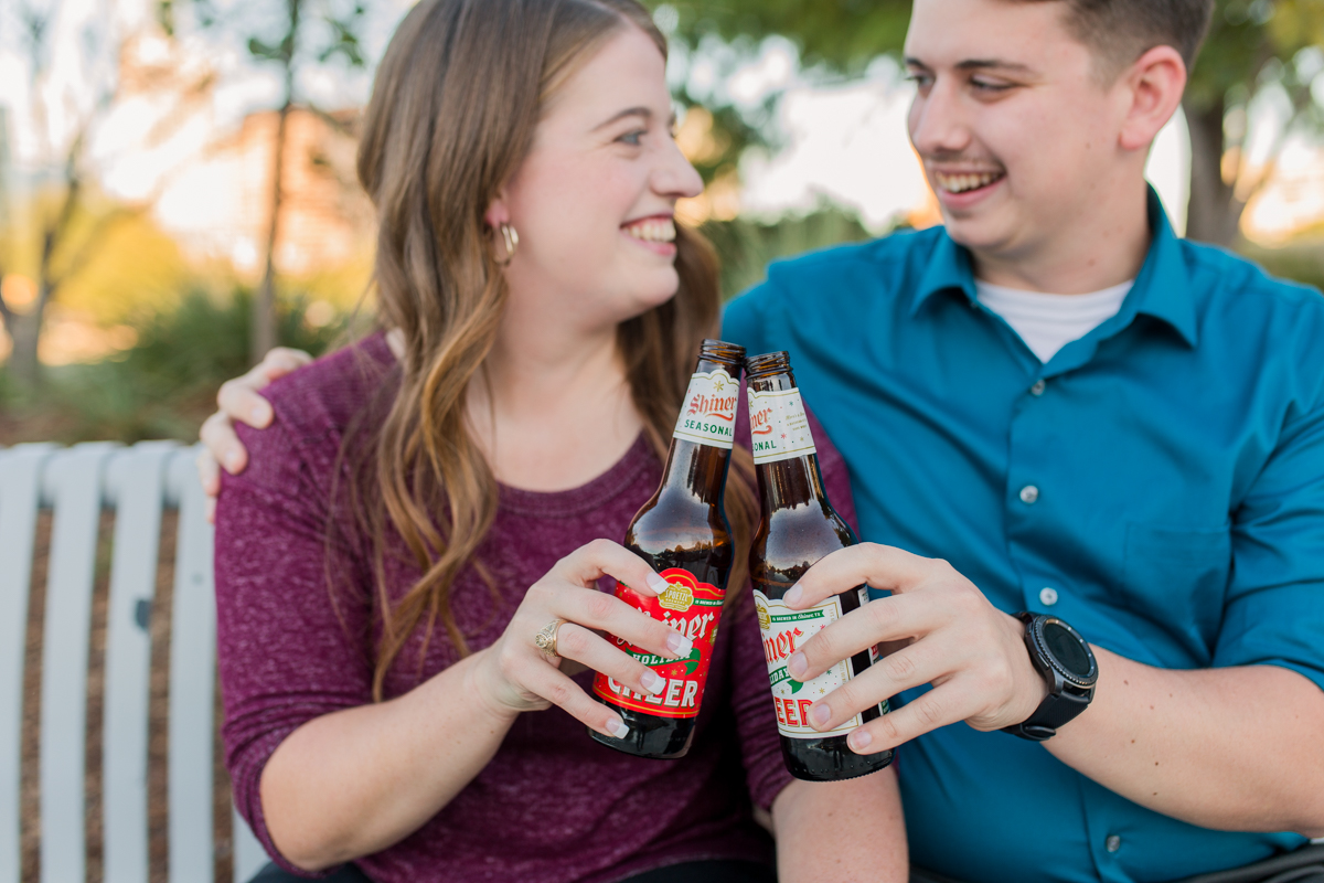shiner holiday cheer engagement photos