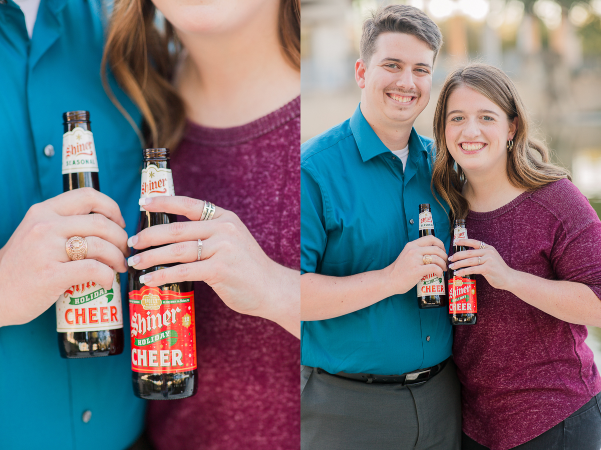 shiner holiday cheer engagement photos