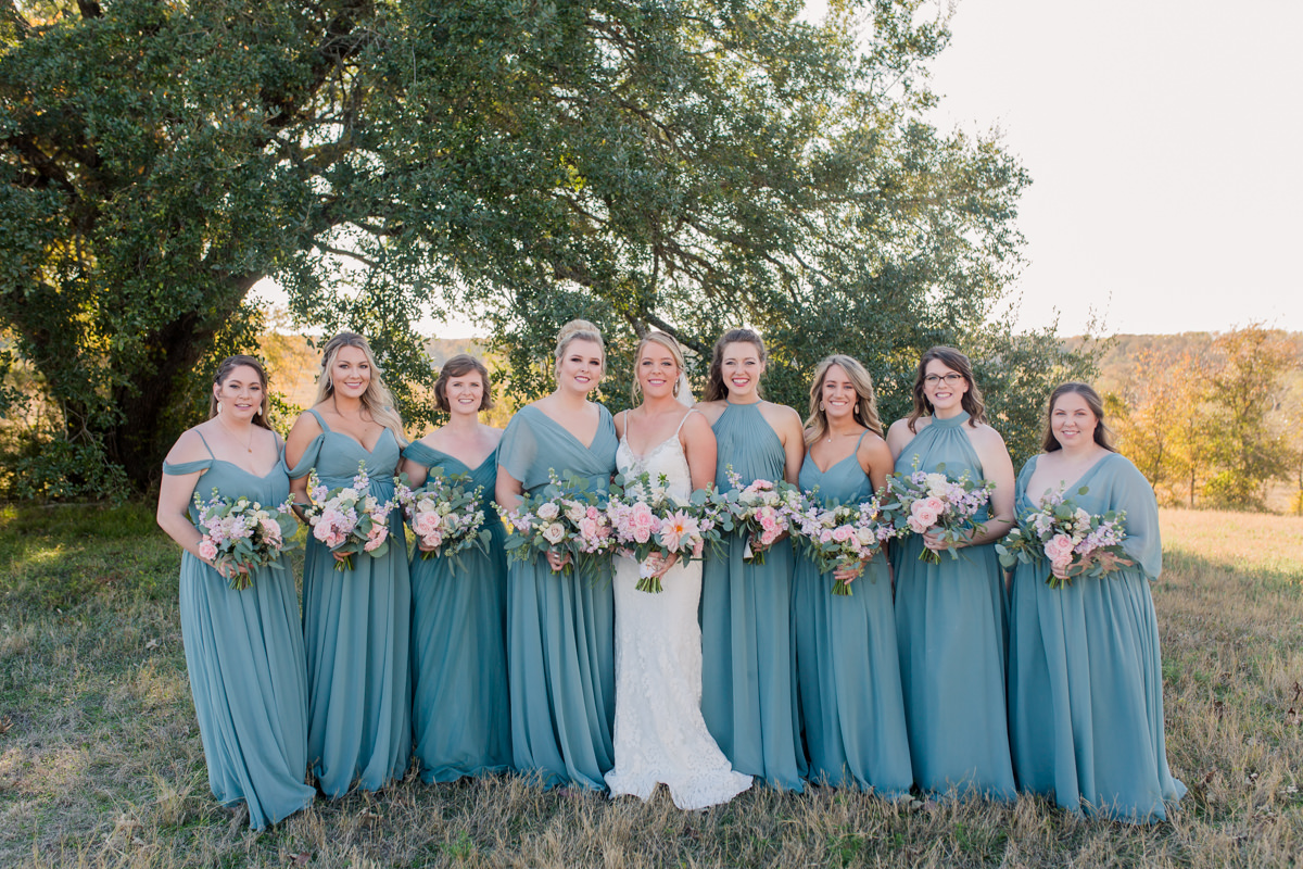 Teal Long Bridesmaids Dresses Wedding Party Pictures