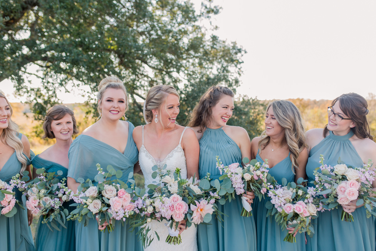 Teal Long Bridesmaids Dresses Wedding Party Pictures
