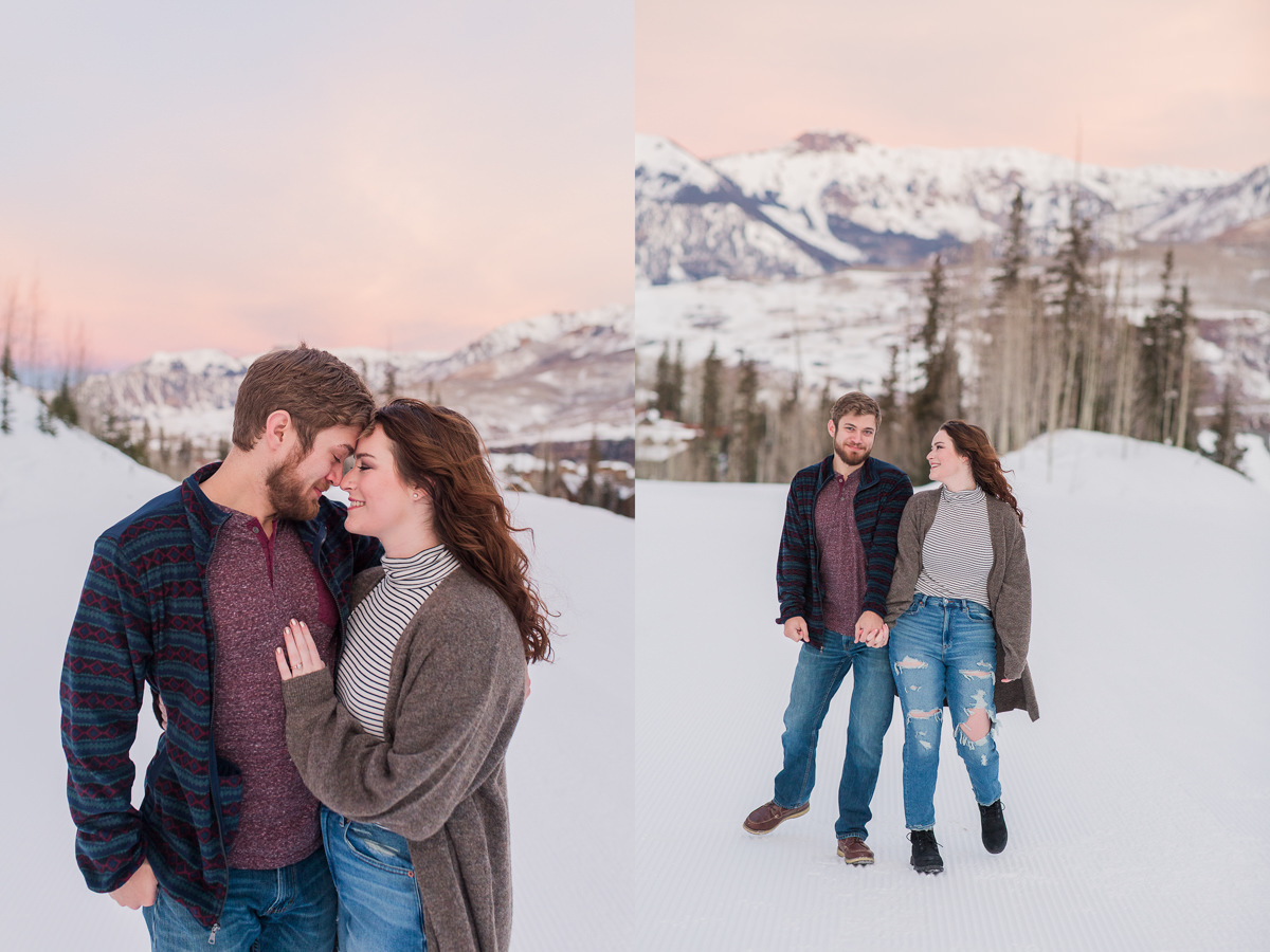 Romantic Colorado Snowy Winter Engagement Pictures