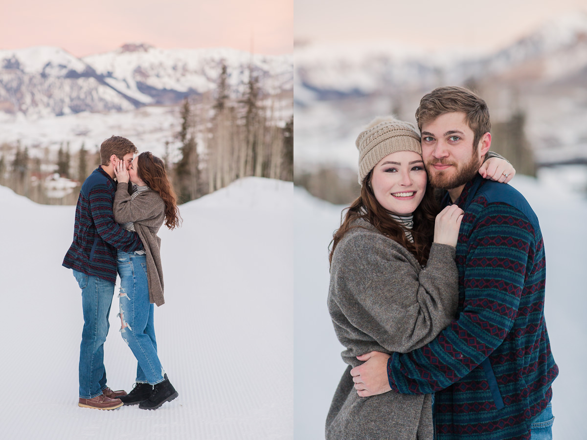 Romantic Colorado Snowy Winter Engagement Pictures