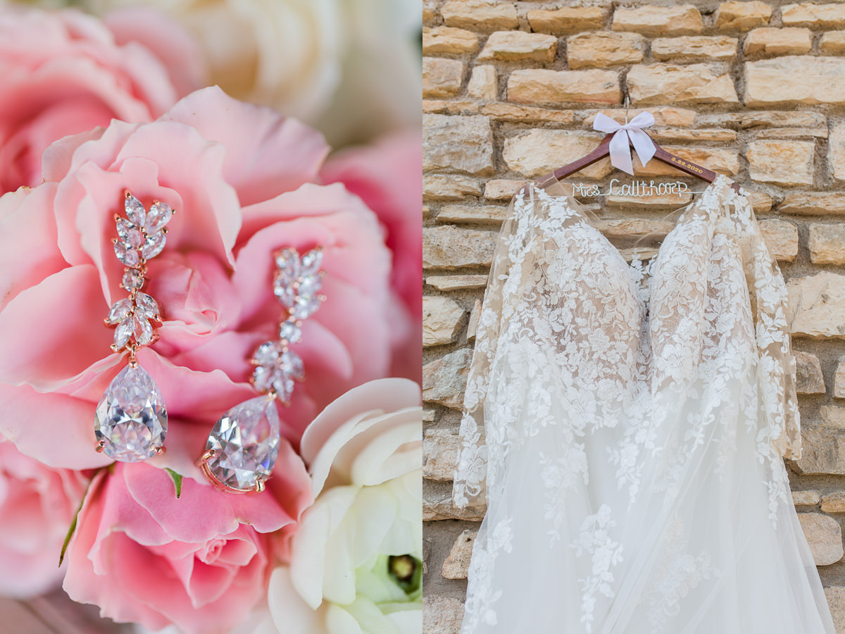 Pink wedding details