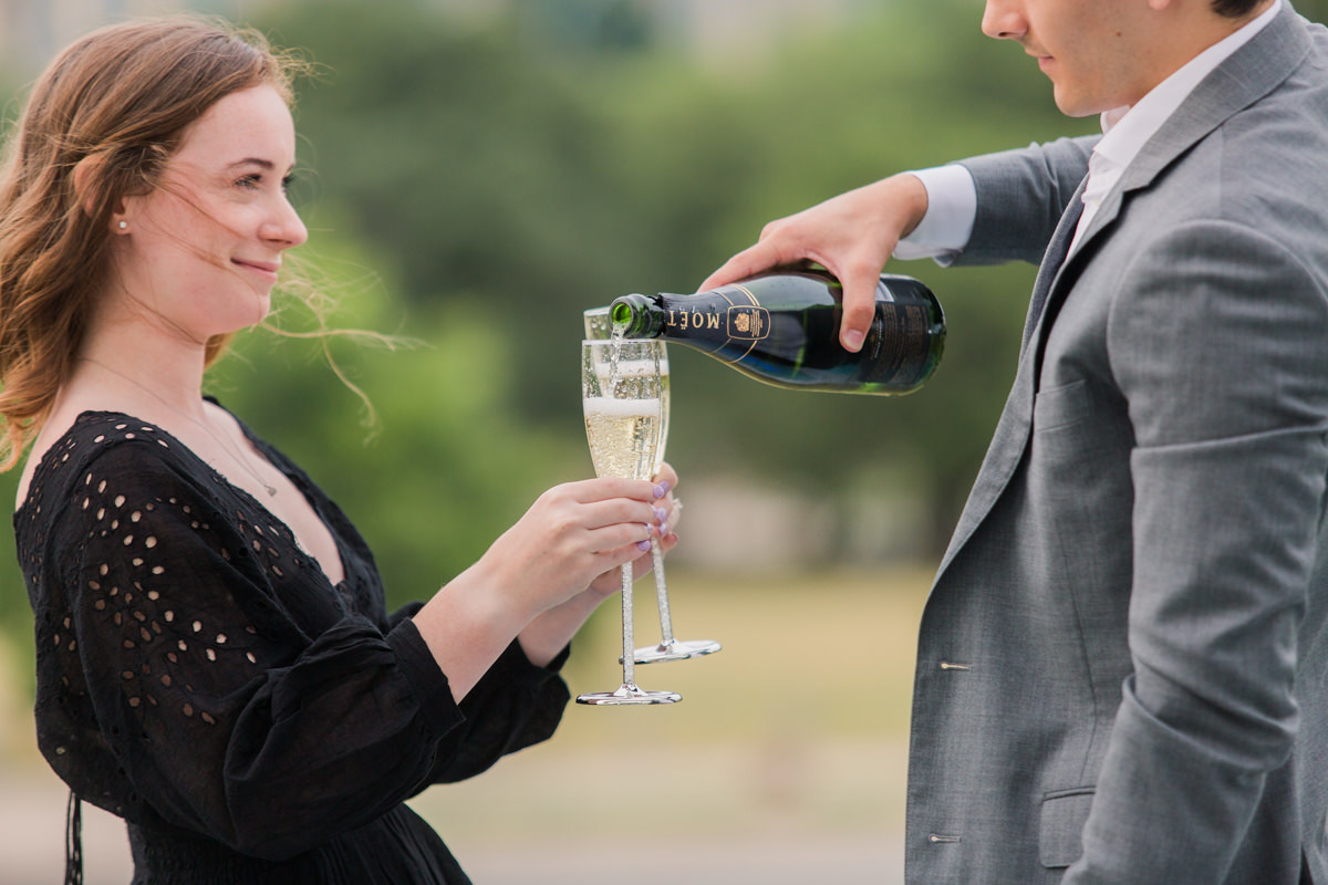 Champagne Decor Marriage Proposal