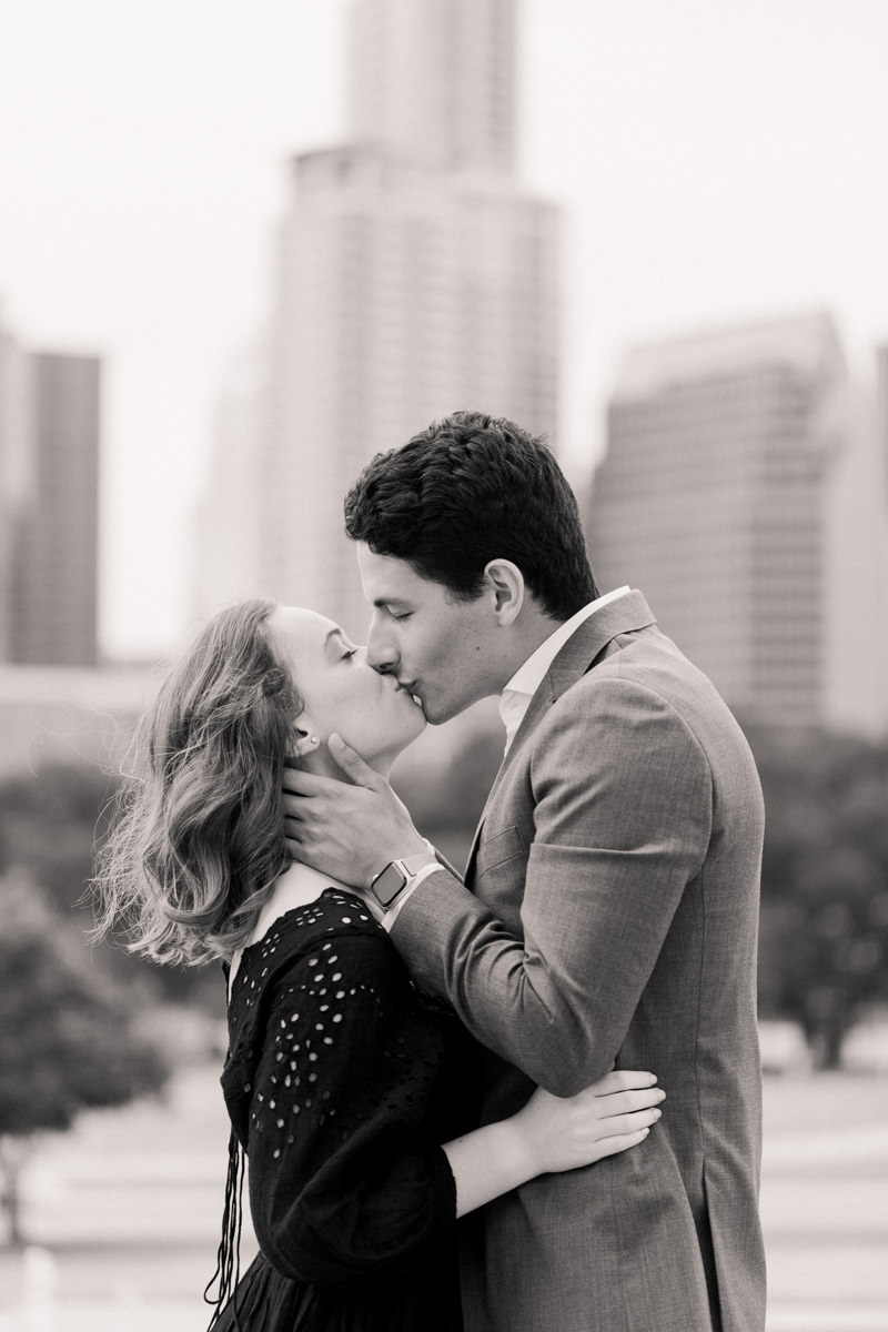 Black and white romantic photo Texas