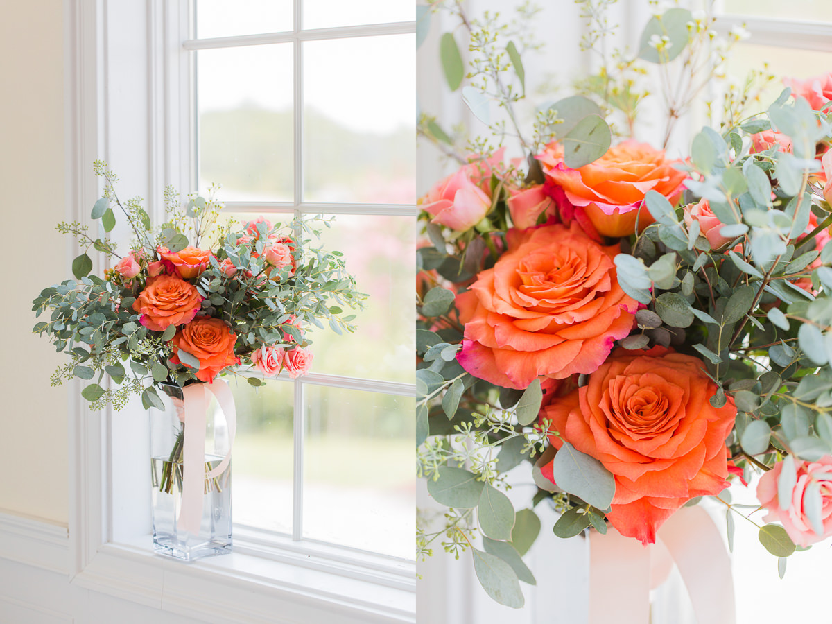 colorful bright orange yellow red wedding bouquet pictures