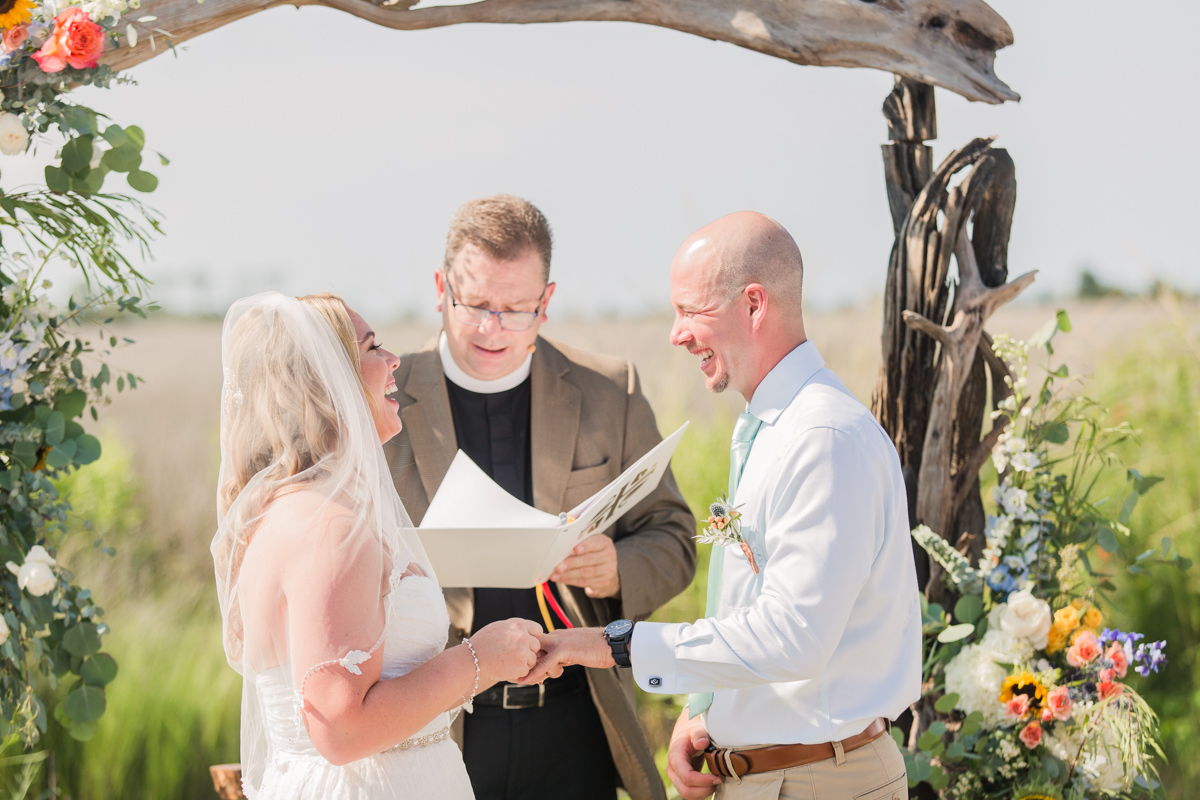 Dog wedding beach photos