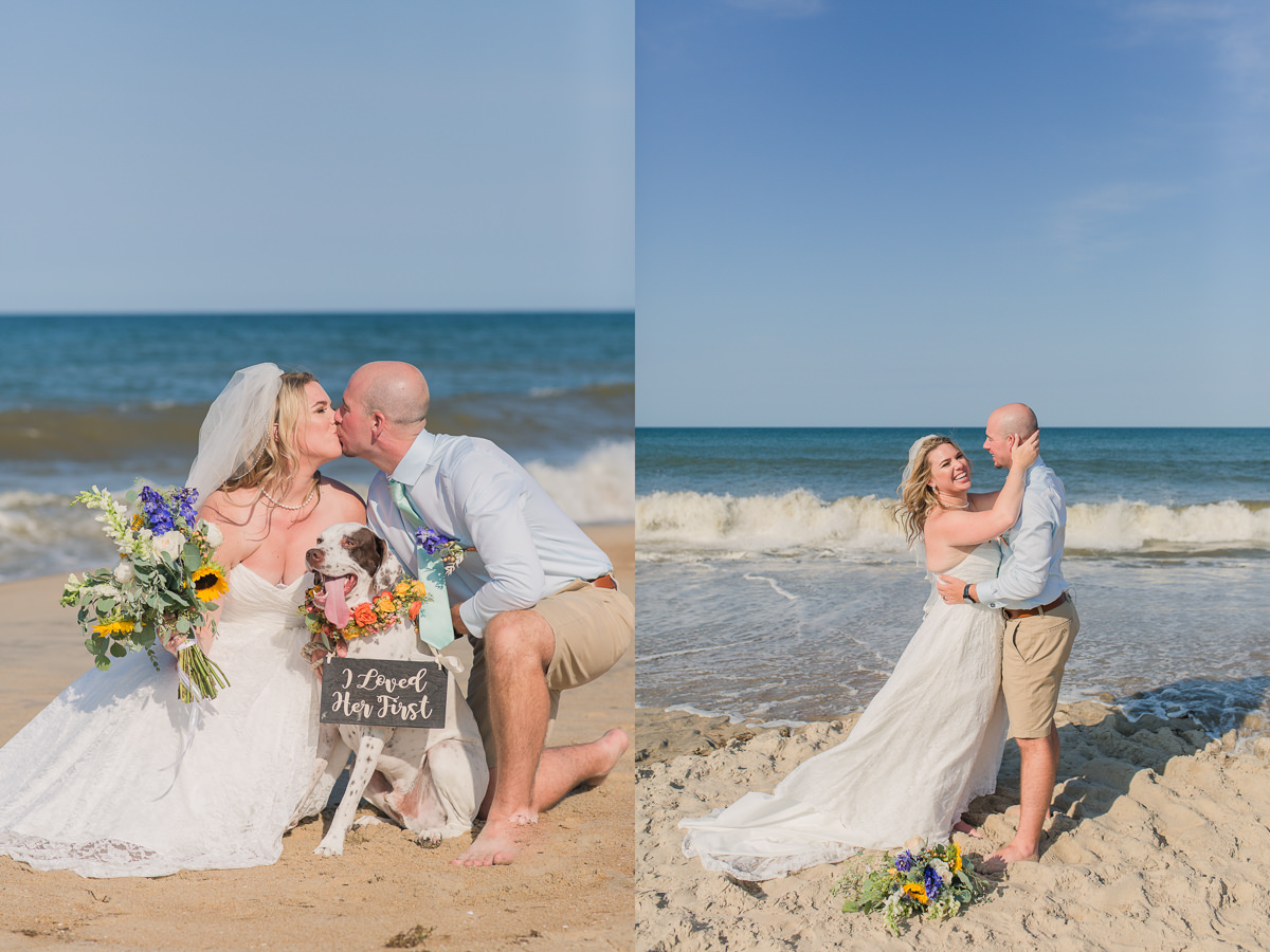 Outer Banks North Carolina Beach Elopement with a dog
