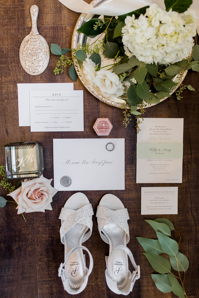 wedding photo flat lay