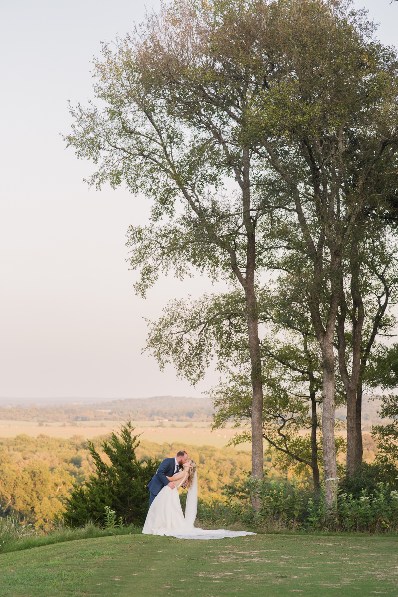 dramatic texas hill country sunset wedding picture