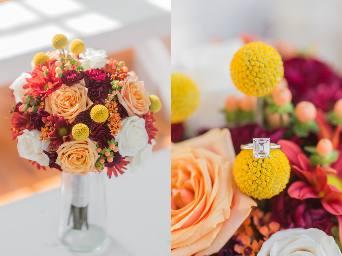 Autumn florals red orange pumpkins