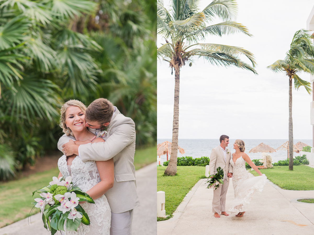 fun joyful bride & groom resort photo