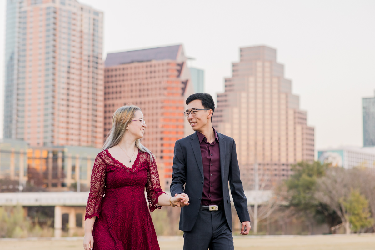 Austin Downtown Skyline Engagement Pictures