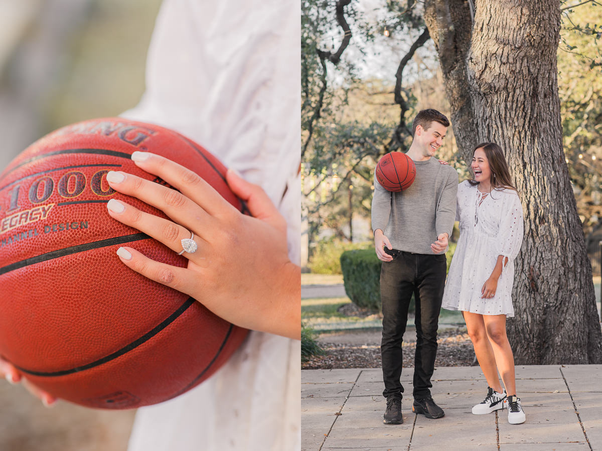 Basketball fun engagement photos