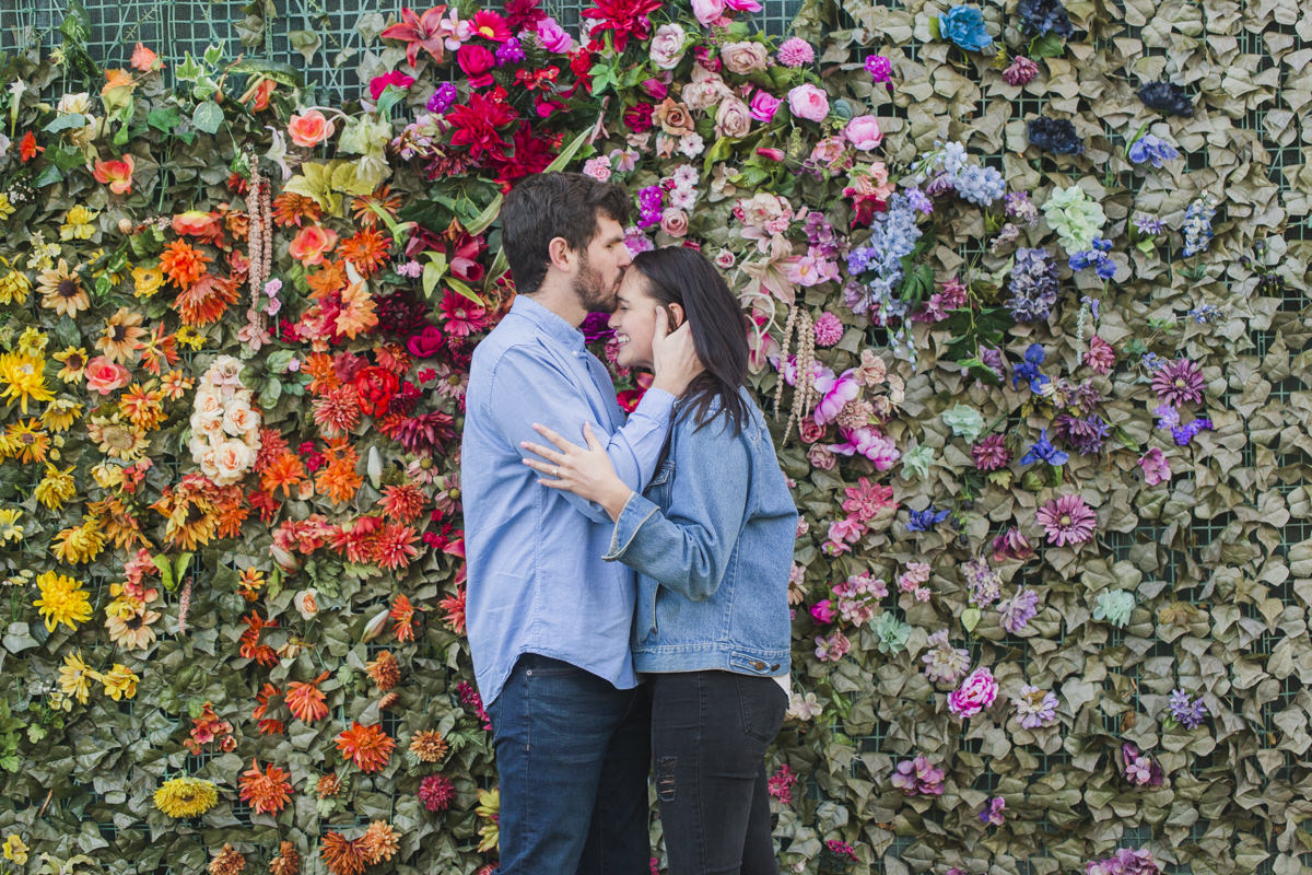 sekrit theater colroful flower wall