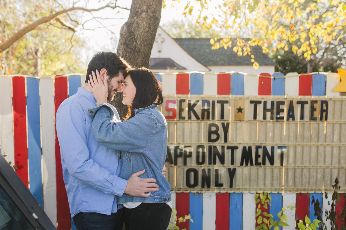 sekrit theater sign - east austin texas