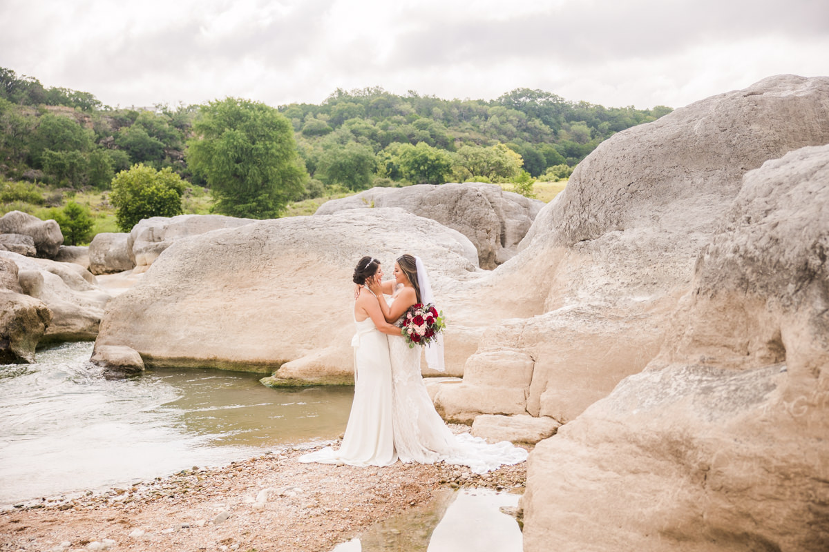 Pedernales Falls State Park Adventure Elopement Bridal Photos