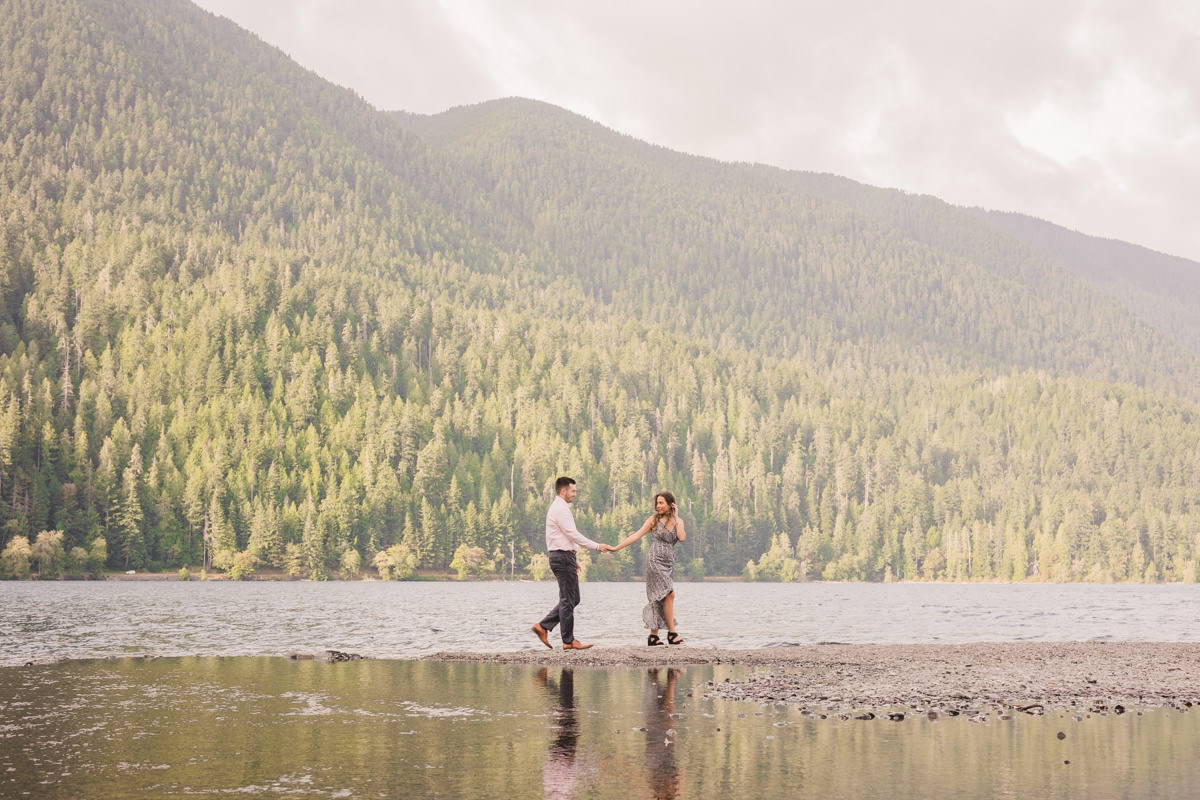 lake crescent olympic national park mountain engagement photos