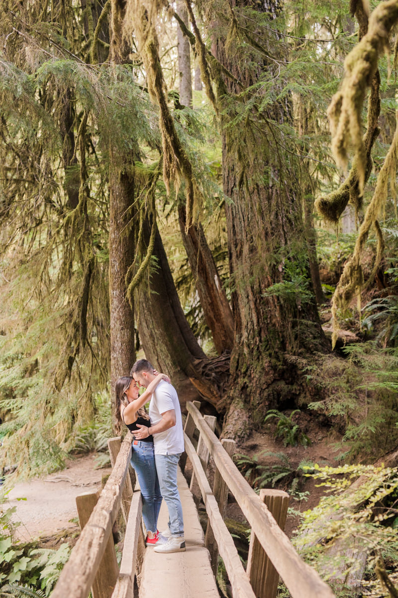 olympic national park hiking trail engagement photos