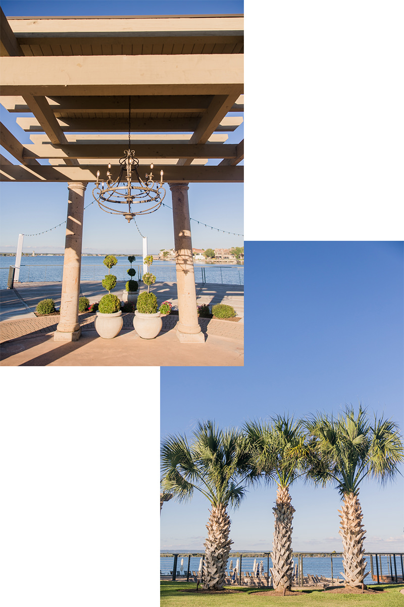 palm tree beachy lakeside wedding venue texas