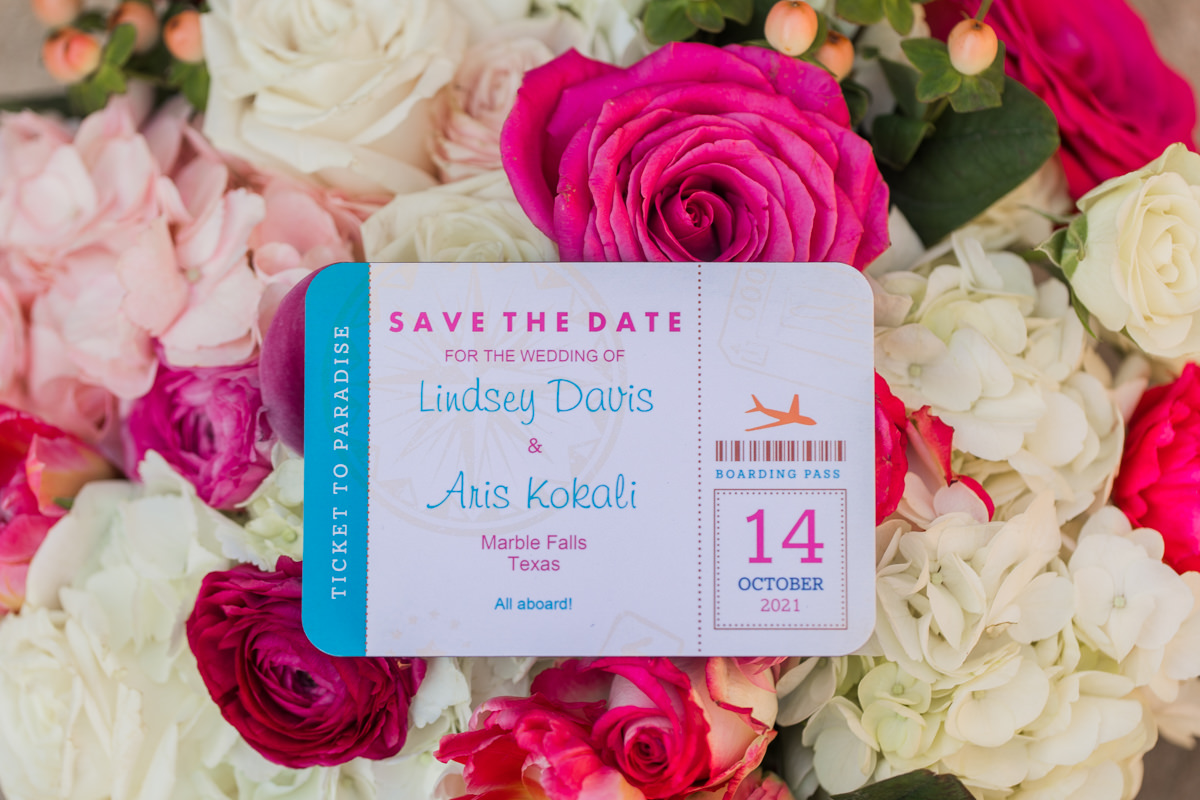 save the date airline ticket design