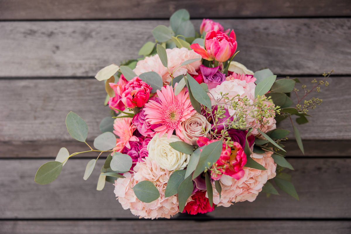 pink floral bride boutquet