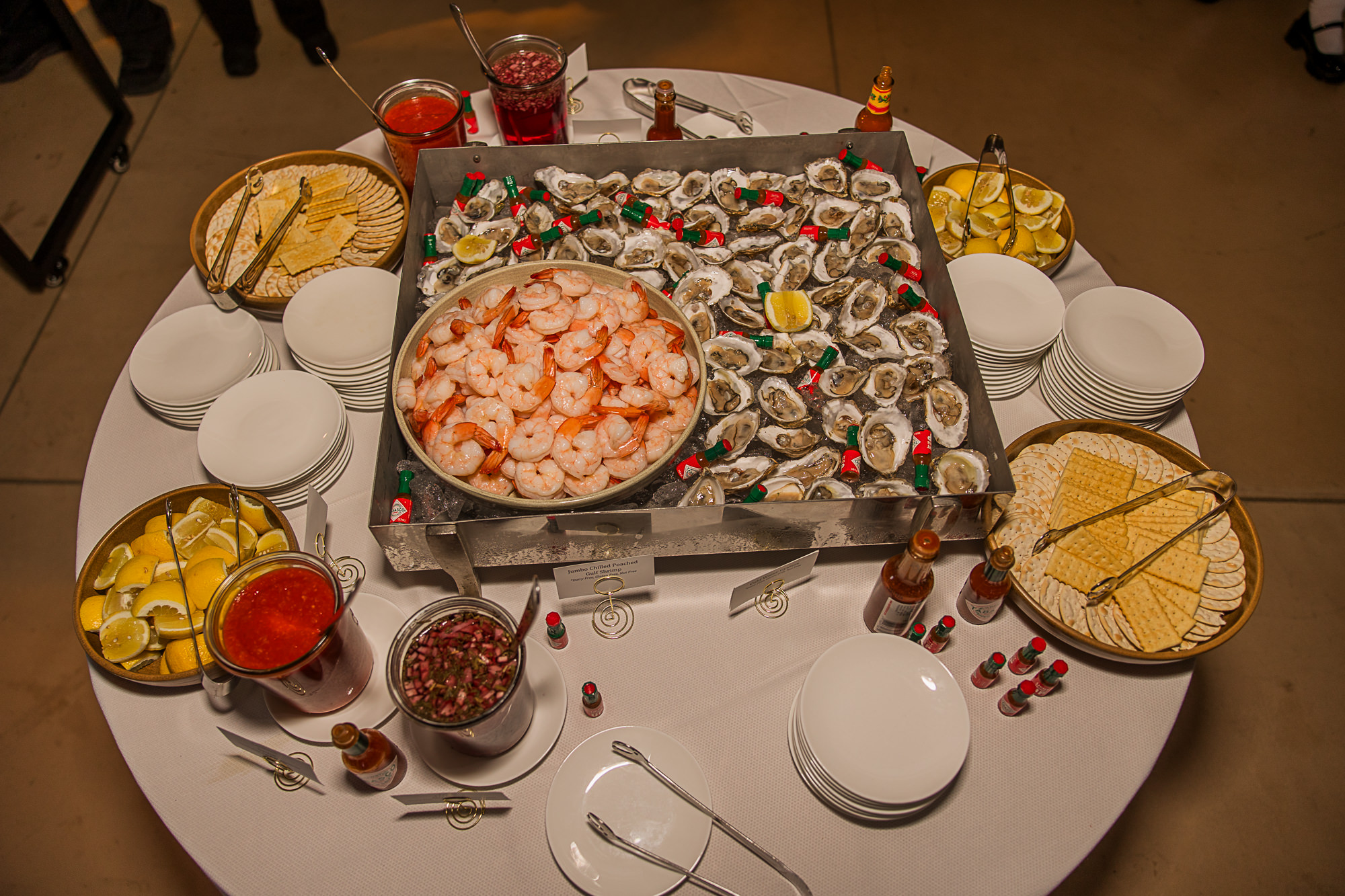 oyster bar at wedding reception