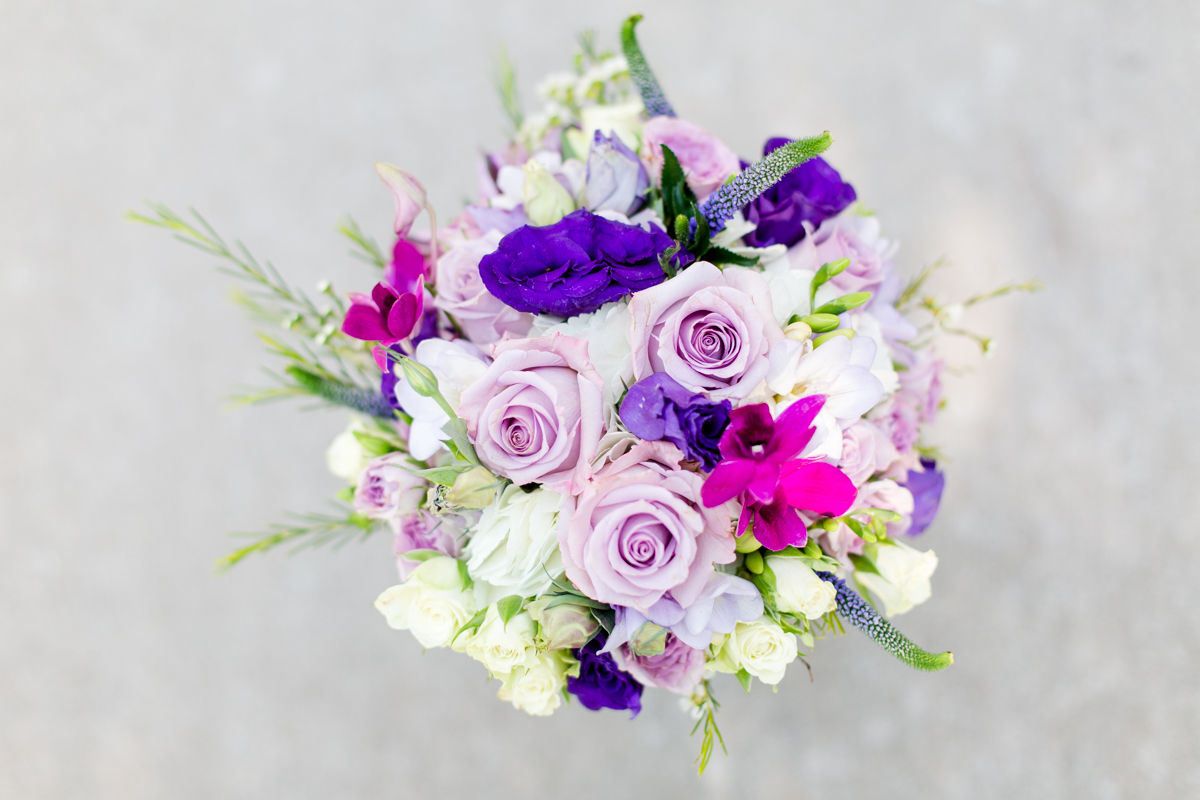 Austin Purple Pink Wedding Flowers