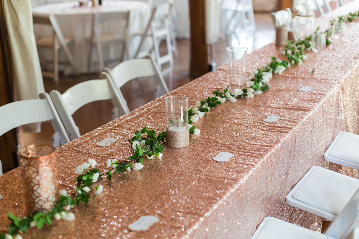 Rose Gold Reception Venue Memory Lane