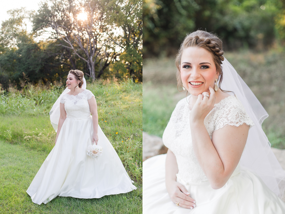 Sunset bridal portraits Austin
