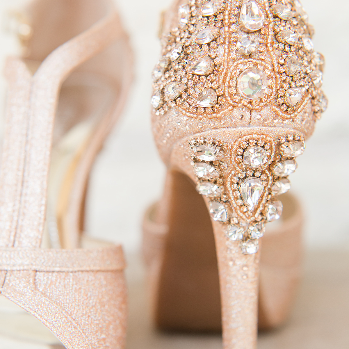 sparkle rose gold wedding shoes