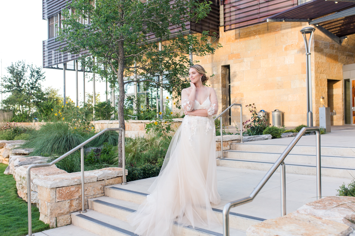 Austin Library Bridal Portrait