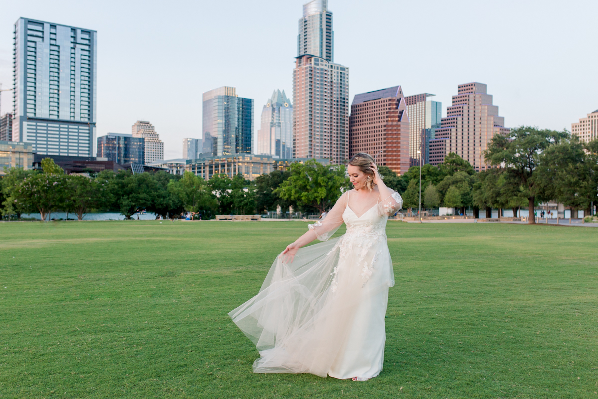 Austin Downtown Skyline Bridal Portrait