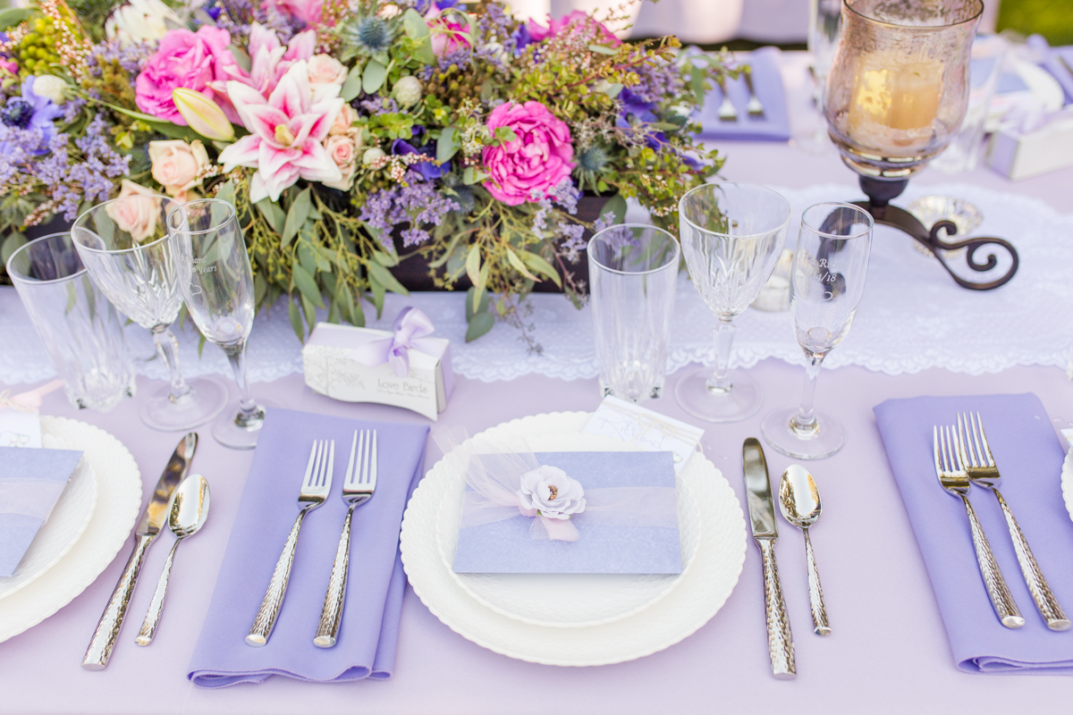 Purple Reception Place Setting