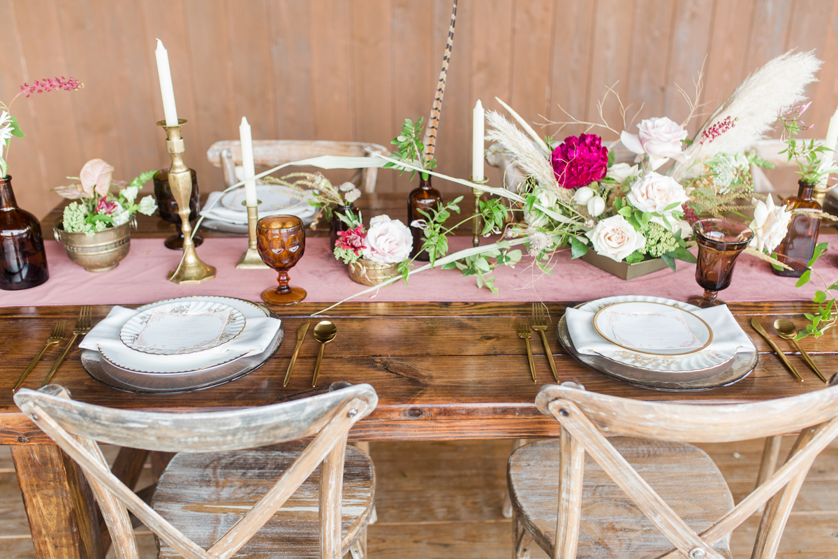 Fall Bohemian Reception Table Setting