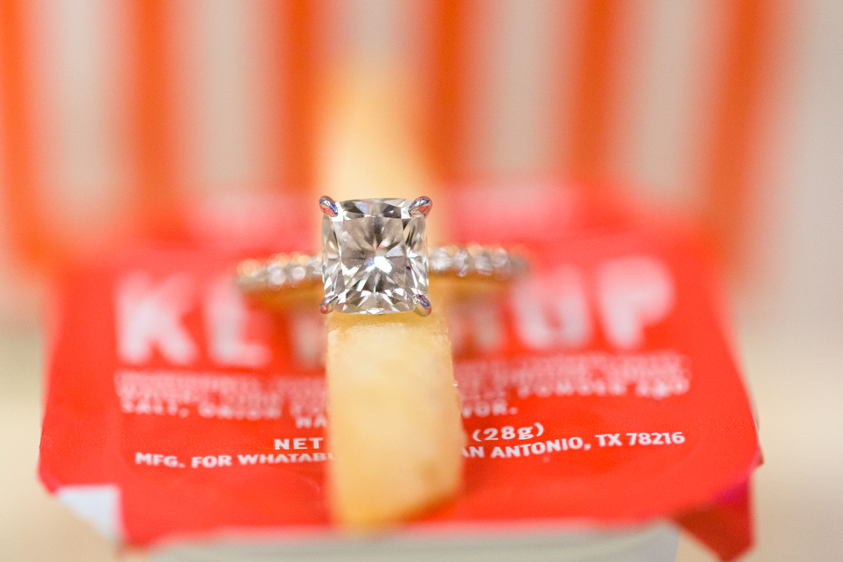 Whataburger Engagement Photos ring ketchup