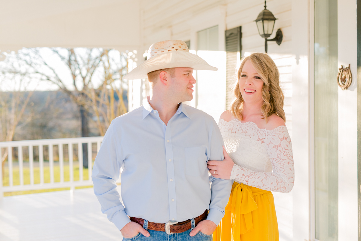 White Porch Engagement Photso