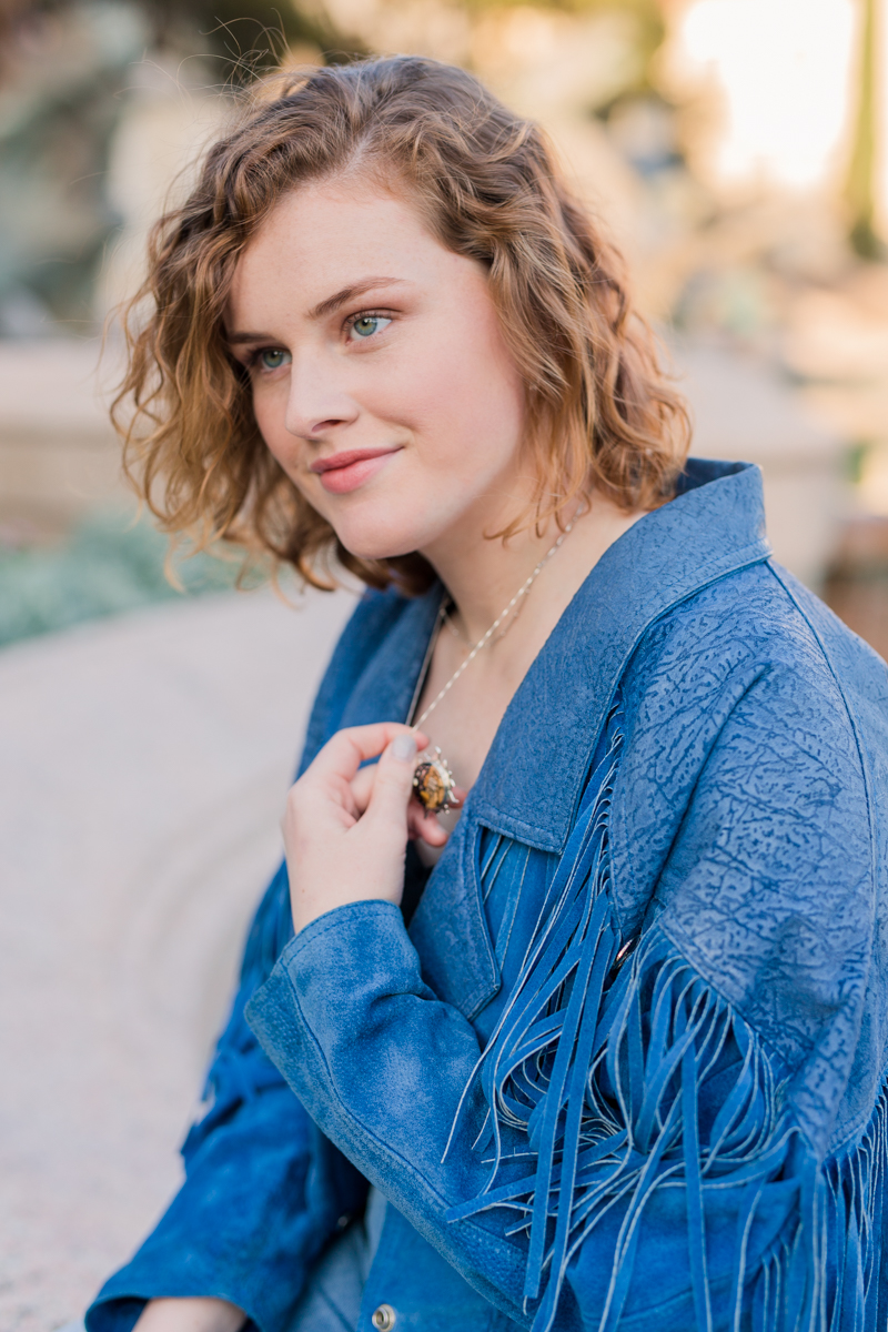 Blue Fringe Jacket Senior Photos