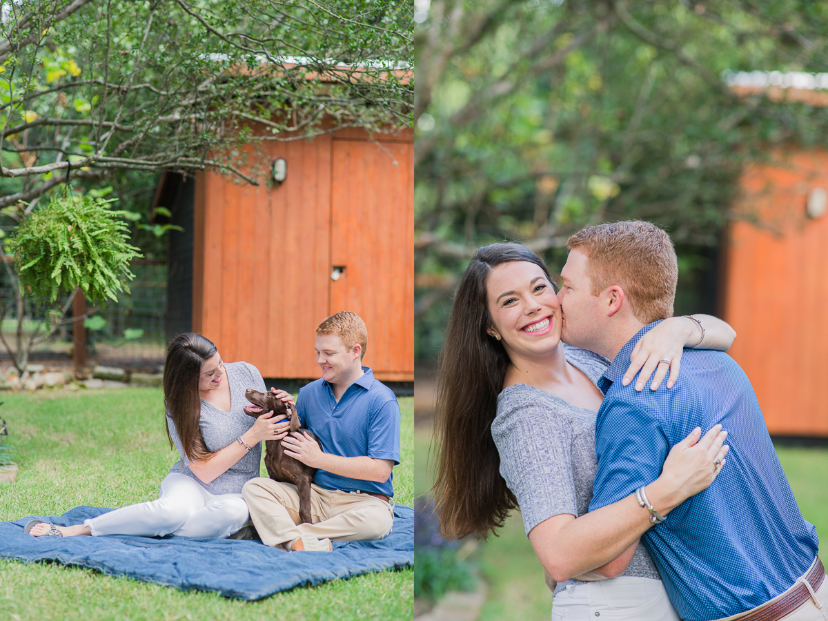 Austin home backyard engagement pictures