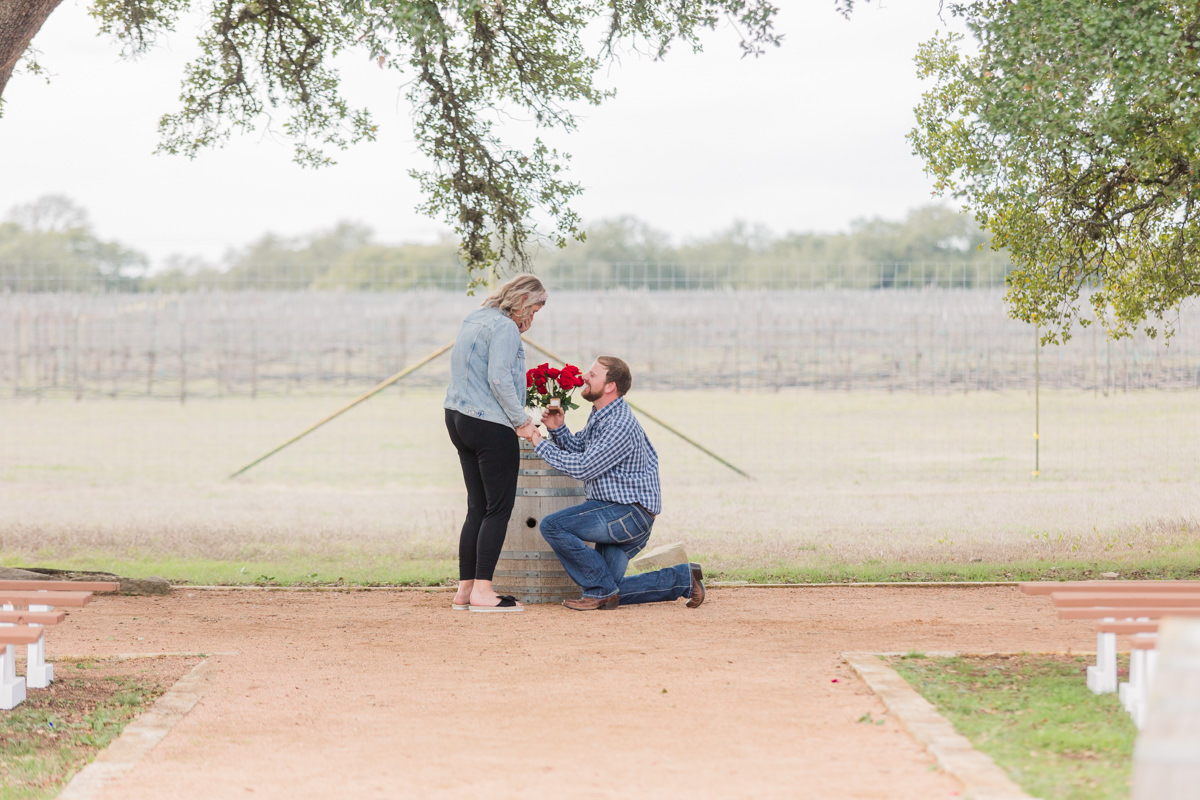 Texas Hill Country Winery Marriage Proposal