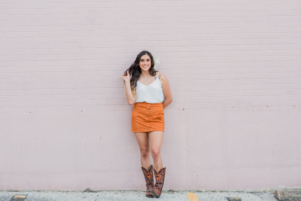 UT Austin Senior Photos Fun Natural